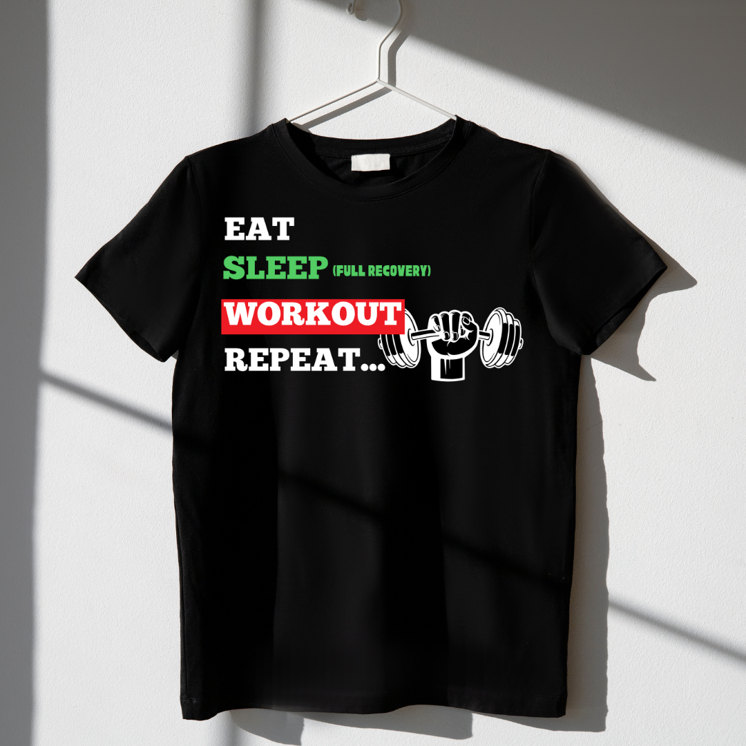 EAT SLEEP WORKOUT REPEAT BLACK